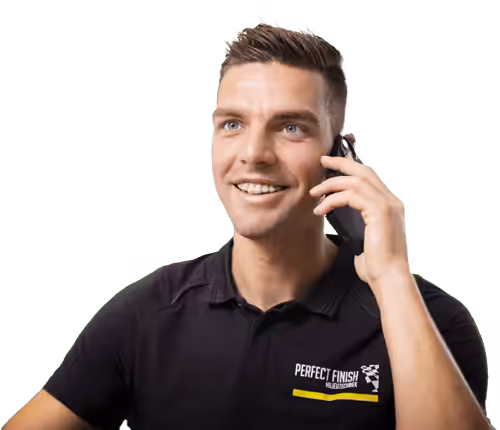 Person talking on the phone.